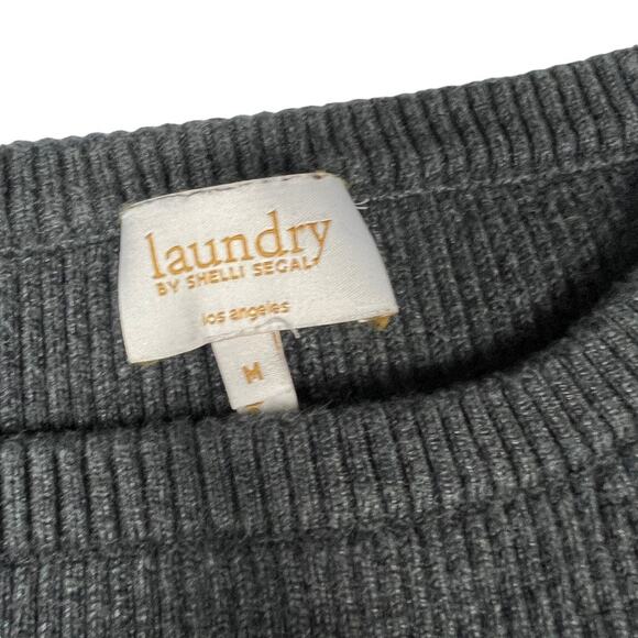 Laundry by Shelli Segal Sweater Ribbed Knit Crew Neck Asymmetrical Zip Women's M - Picture 4 of 9
